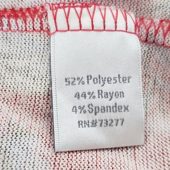 LC Lauren Conrad Floral Knit Top M Burnt Orange Red Ruffle Accent Long Sleeve - Picture 7 of 7